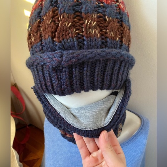 Blue Winter Face Mask Navy Hat Ski Mask Scarf New - Picture 4 of 5